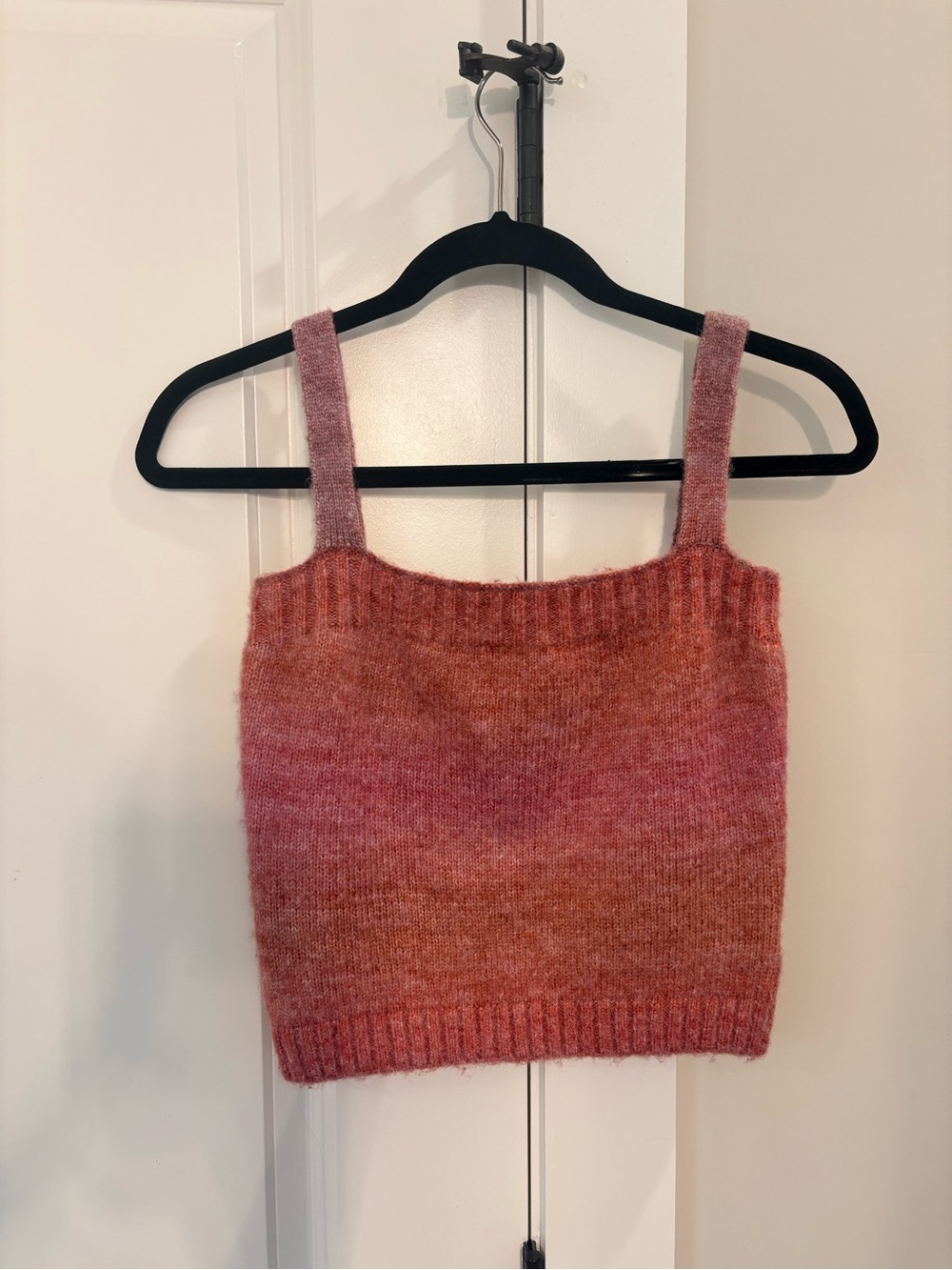 Listicle Pink and Orange Ombre Knit Tank Top